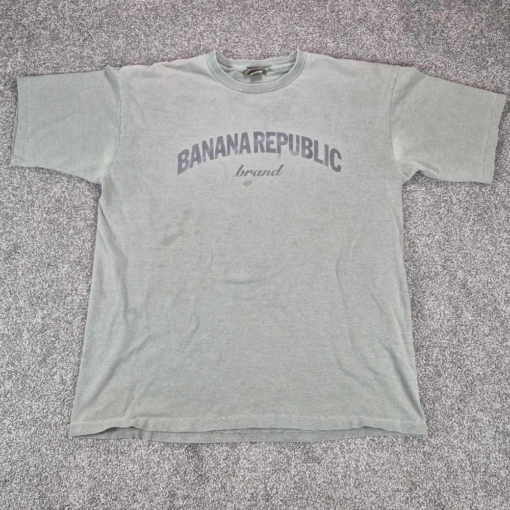 Vintage Banana Republic T-Shirt Mens Medium Green Single Stitch Made in USA
